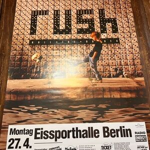 Rush Roll the Bones Tour Original Vintage 1992 Concert Poster In Berlin
